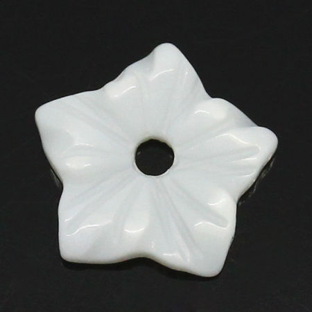 Picture of Natural Shell Beads Flower White 10mm x 10mm,Hole:Approx 1.3mm,5PCs