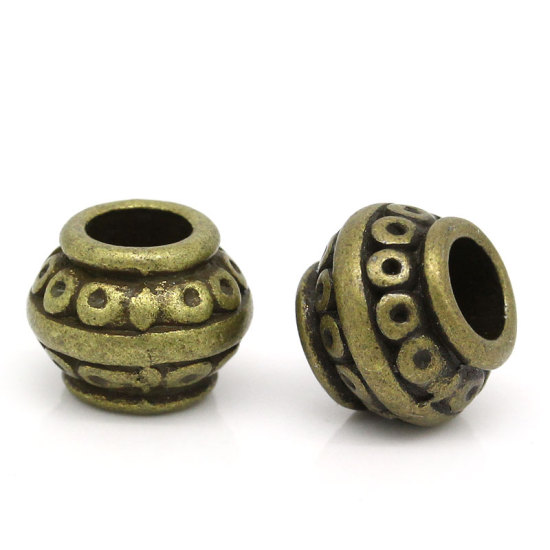 Bild von Zinklegierung Perlen Lampion Bronzefarbe 9.0mm x 7.0mm, Loch: 4.0mm, 100 Stück