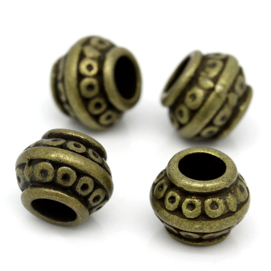 Bild von Zinklegierung Perlen Lampion Bronzefarbe 9.0mm x 7.0mm, Loch: 4.0mm, 100 Stück