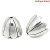 Picture of Zinc Based Alloy Beads Caps Flower Antique Silver Stripe Carved (Fits 20mm Beads) 17mm x 15mm, 30 PCs