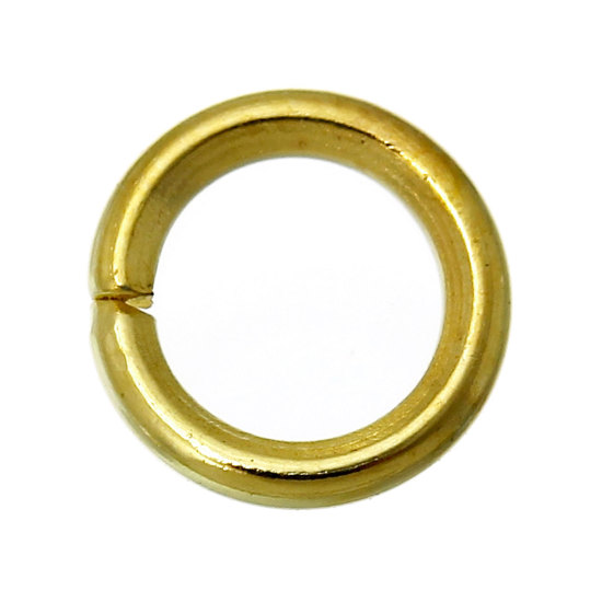 Immagine di 1000 Pz 6mm Dia, 0.9mm(19 misura) Lega di Ferro Aperto Stile Anello di Salto Oro Placcato Tondo