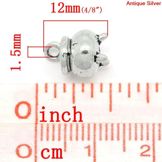 Immagine di Lega di Zinco Charm Ciondoli Incensiere Argento Antico Nulla Disegno 12.0mm x 8.0mm, 30 Pz