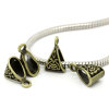 Picture of European Style Bails Beads Triangle Antique Bronze Pattern Fit European Bracelet 15mm x 9mm , 8 PCs