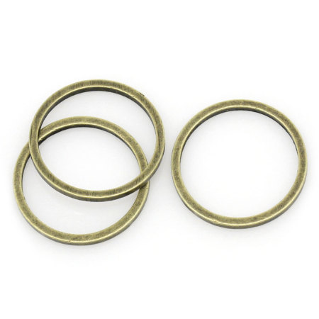 Image de 100 Pcs Connecteurs Pendentifs Breloques en Laiton Bronze Antique Annulaire 12mm Dia.