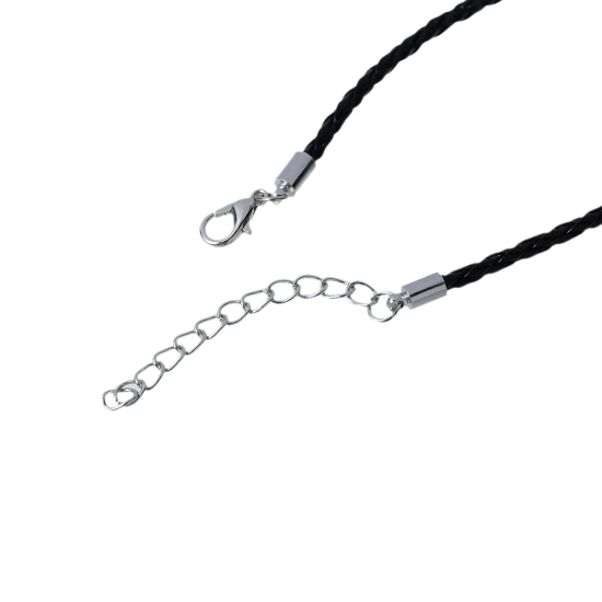 Alloy+Leatheroid Bracelets Silver Tone 19.5cm(7 5/8") long, 3 PCs の画像