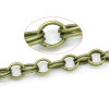 Picture of Iron Based Alloy Double Loop Link Cable Chain Findings Antique Bronze 6x7mm(2/8"x2/8"), 4 M