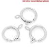 Picture of Brass Bolt Spring Ring Clasps Round Silver Tone 16mm( 5/8") x 14mm( 4/8"), 50 PCs                                                                                                                                                                             