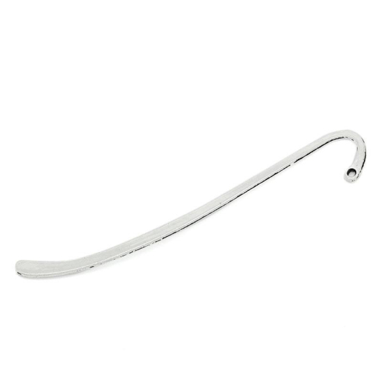 Picture of Zinc Based Alloy Bookmark Hook Antique Silver Color With Loop 8.6cm, 20 PCs