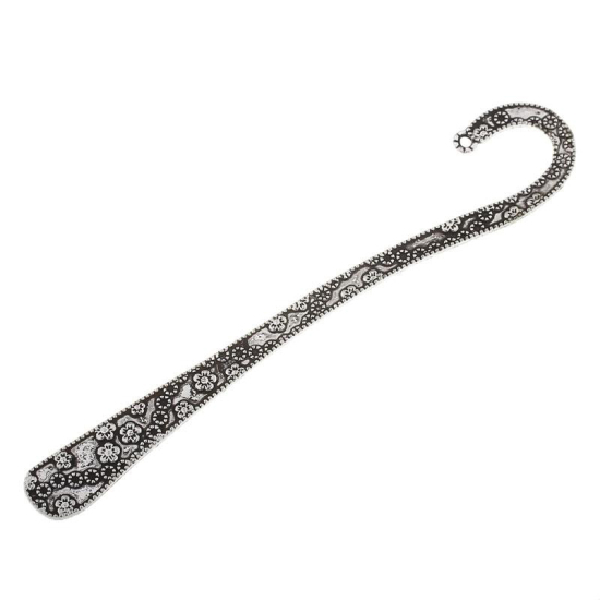 Picture of Bookmarks Antique Silver Color Plum Blossom Pattern Carved 12cm(4 6/8")long,5PCs