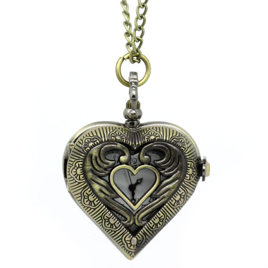 DoreenBeads. Pocket Watches Love Heart Antique Bronze Battery Included ...