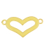 Picture of Connectors Findings Heart Gold Plated Enamel Yellow Hollow 3cm x 1.55cm,20PCs