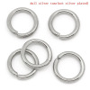 Picture of 304 Stainless Steel Open Jump Rings Findings Round Silver Tone 6mm Dia., 10000 PCs