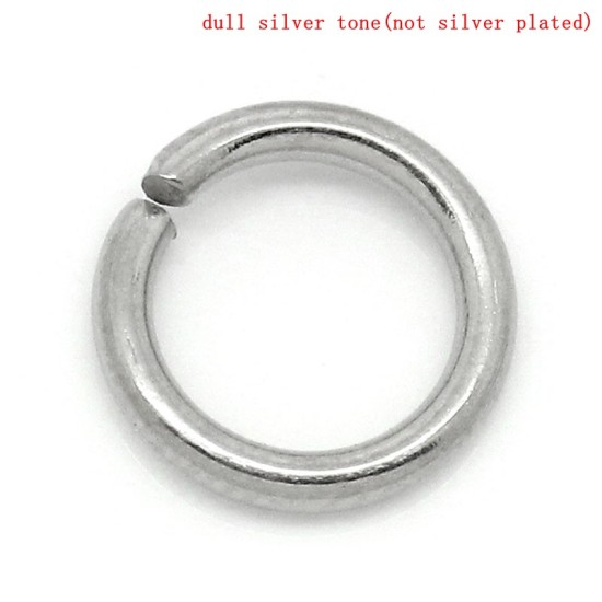 Изображение 304 нержавеющая сталь Колечки Разрезные Круглые Серебряный Тон 8мм диаметр, 500 ШТ