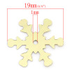Picture of PVC Sequins Paillettes Christmas Snowflake Golden 19mm x 17mm( 6/8" x 5/8"), 3000 PCs