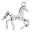 Picture of Zinc Metal Alloy Charm Pendants Horse Animal Antique Silver Color 22mm( 7/8") x 22mm( 7/8"), 50 PCs