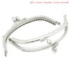 Picture of Iron Based Alloy Kiss Clasp Lock Purse Frame Arch Silver Tone Dot 13x7.5cm(5 1/8" x3"), Open Size: 14x13cm(5 4/8" x5 1/8"), 3 PCs