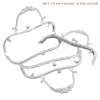 Picture of Iron Based Alloy Kiss Clasp Lock Purse Frame Arch Silver Tone Flower 21x9cm(8 2/8" x3 4/8"), Open Size: 21x17cm(8 2/8" x6 6/8"), 1 Piece