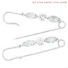 Picture of Pin Brooches Silver Tone Clear Acrylic Rhinestone 6.5cm x1.5cm(2 4/8" x 5/8"), 10 PCs