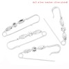 Picture of Pin Brooches Silver Tone Clear Acrylic Rhinestone 6.5cm x1.5cm(2 4/8" x 5/8"), 10 PCs