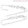 Picture of Pin Brooches Silver Tone Clear Acrylic Rhinestone 6.5cm x1.5cm(2 4/8" x 5/8"), 10 PCs