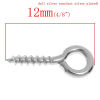 Picture of Screw Eyes Bails Top Drilled Findings Silver Tone 12mm x 5mm,1000PCs