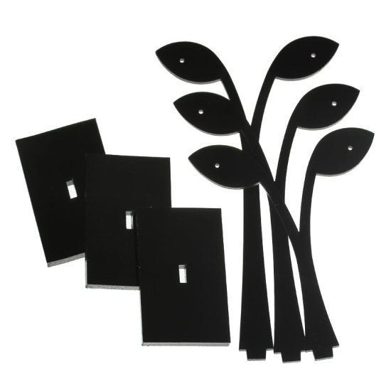 Image de Présentoir à Boucle d'Oreille en Acrylique Feuille Noir 8.4x6.6cm 10.3x6.6cm 12.3x6.6cm, 2 Kits (3 PCs/Kit)