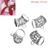 Picture of Bail Beads for Wrap Scarf Antique Silver Color Star Pattern Carved Hollow 3.7cm x 3.4cm,5PCs