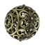 Imagen de Cuentas Espaciadoras Filigrana Latón de Ronda,Bronce antiguo plateado Hueco 17mm x 16mm, Agujero: Aprox 2mm, 5 Unidades