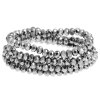 Picture of Crystal Glass Loose Beads Flat Round Silvery Faceted 4mm x 3mm, 47.5cm long, 3 Strands(approx 150PCs/Strand)