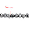 Picture of Crystal Glass Loose Beads Flat Round Silvery Faceted 4mm x 3mm, 47.5cm long, 3 Strands(approx 150PCs/Strand)