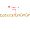 Picture of Iron Based Alloy Rolo Chain Findings Gold Plated 2.5mm(1/8") Dia, 10 M
