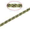Picture of Iron Based Alloy Braiding Chain Findings Antique Bronze 6.5x4.5mm( 2/8"x1/8"), 3 M