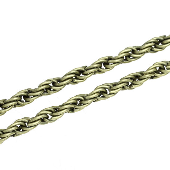 Picture of Iron Based Alloy Braiding Chain Findings Antique Bronze 6.5x4.5mm( 2/8"x1/8"), 3 M