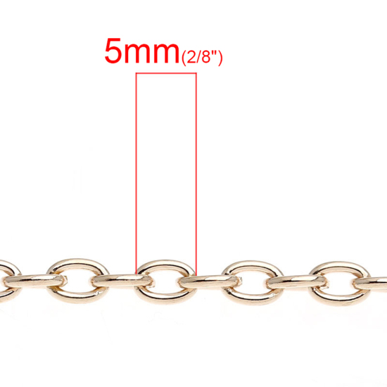 Image de Chaîne Maille Forçat Ouvert en Fer Doré 5x3.5mm, 2 M