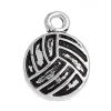 Picture of Zinc Based Alloy Sport Pendants Volleyball Antique Silver Color 16mm x 12mm, 30 PCs