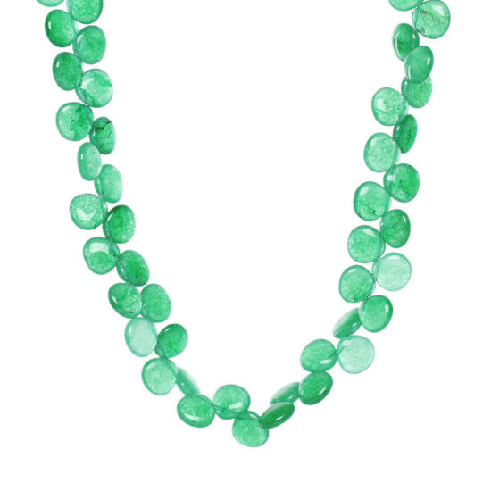 Picture of (Grade B) Agate (Dyed) Loose Beads Teardrop Green About 12mm x 12mm(4/8" x 4/8"), Hole: Approx 0.6mm, 37cm(14 5/8") long, 1 Strand (Approx 47 PCs/Strand)
