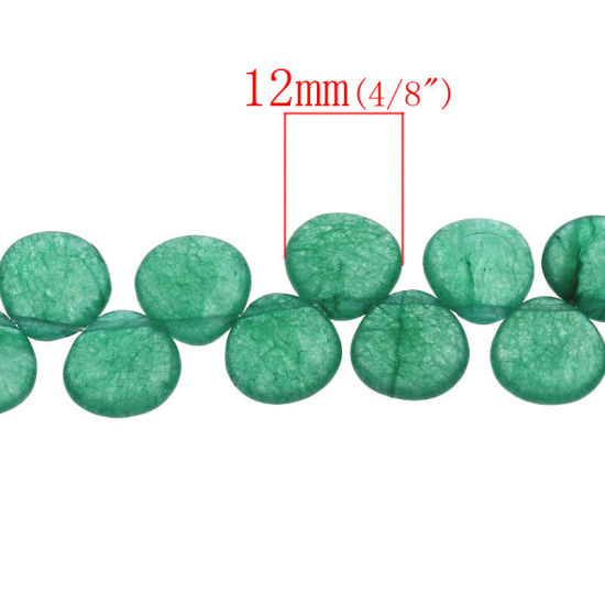 Picture of (Grade B) Agate (Dyed) Loose Beads Teardrop Green About 12mm x 12mm(4/8" x 4/8"), Hole: Approx 0.6mm, 37cm(14 5/8") long, 1 Strand (Approx 47 PCs/Strand)