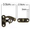 Picture of Zinc Based Alloy Vintage Cabinet Box Lock Catch Latches Antique Bronze 3.5cm x2.9cm(1 3/8" x1 1/8") 2.9cm x1cm(1 1/8" x 3/8"), 10 Sets