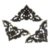 Picture of Filigree Stamping Embellishment Findings Triangle Antique Bronze Hollow Pattern 3.5cm x 3.5cm,30PCs