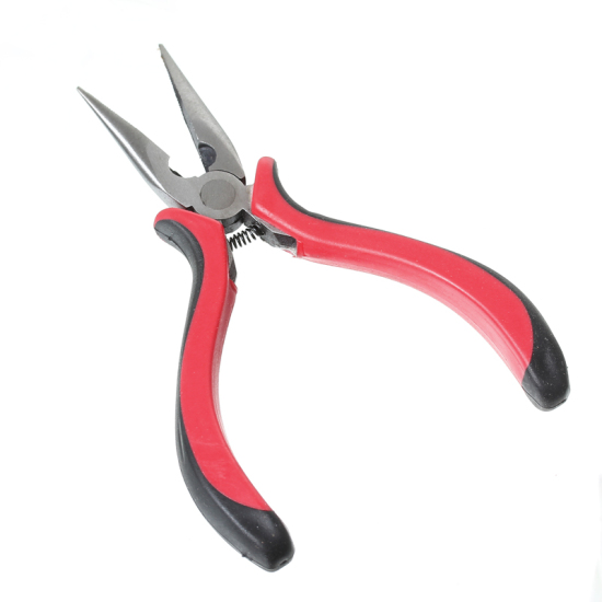Picture of Stainless Steel Nose Pliers Jewelry Making Hand Tools Red & Black 13cm(5 1/8"),1 Piece