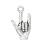 Picture of Zinc Metal Alloy Charm Pendants I Love You Finger Symbol Hand Antique Silver Color 22mm( 7/8") x 12mm( 4/8"), 100 PCs
