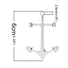 Picture of Zinc Based Alloy Anchor Pendants Antique Silver Color 6cm x 3.9cm(2 3/8" x1 4/8"), 5 PCs
