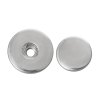 Picture of Aluminum Snap Buttons 2 PCs Set For Bracelets Round Silver Tone 19mm( 6/8") Dia 15mm( 5/8") Dia, Hole Size: 6mm, 30 Sets