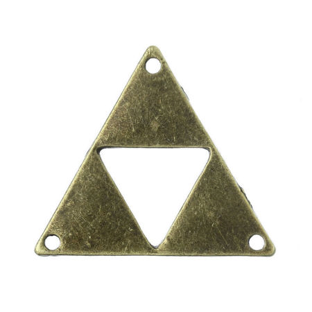 Zinklegierung Verbinder Dreieck Bronzefarbe 3cm x 26mm, 30 Stück