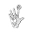 Image de Pendentifs en Alliage de Zinc Forme Paume Coeur Argent vieilli, 18.0mm x 13.0mm, 100 Pièces 