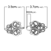 Picture of Zinc Based Alloy Hook Clasps Rhombus Antique Silver Color Hollow Carved 6.7cm x2.8cm, 10 Sets