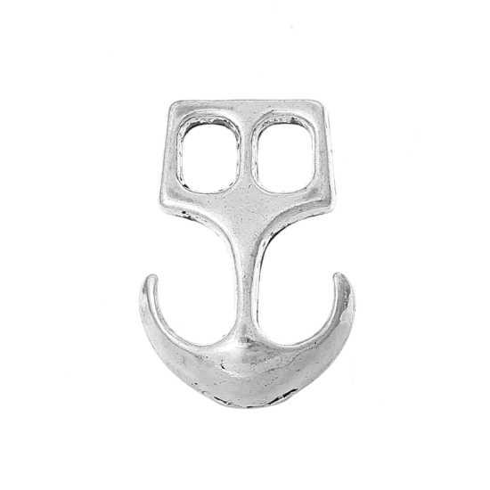 Picture of Zinc Based Alloy Anchor Hook Clasps Antique Silver Color 20mm x 14mm, 50 PCs