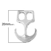 Picture of Zinc Based Alloy Anchor Hook Clasps Antique Silver Color 20mm x 14mm, 50 PCs