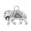 Imagen de Colgantes Aleación del Metal Del Zinc de Elefante Plata Antigua Rhinestone 20.0mm x 17.0mm, 50 Unidades 