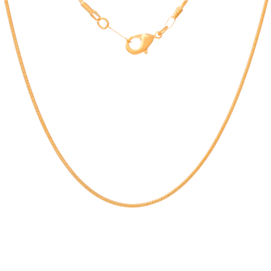 Picture of Copper Snake Chain Necklace Gold Plated 46cm(18 1/8") long, Chain Size: 1.2mm , 10 PCs
